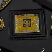 Кожаный зажим «Герб» — красивый подарок — фотография 1