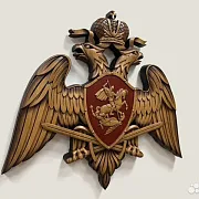 Герб Росгвардии, резной из бука — оригинальный подарок — фотография 2