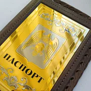 Обложка на паспорт из кожи «Герб Кабардино-Балкарской Республики» — необычный подарок — фотография 3