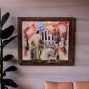 На память: Картина «Вечерняя прогулка. Ессентуки» на ониксе — фотография 1