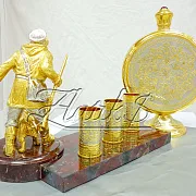 Набор с флягой и тремя стопками из Златоуста на яшме — красивый подарок — фотография 3