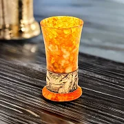 Стопка для водки из камня (янтарь) — необычный подарок — фотография 1