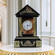 Каминные часы «Домик» из яшмы и долерита — красивый подарок — фотография 1