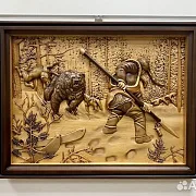 В подарок: Резная картина «Охотник» 60×46 см — фотография 1