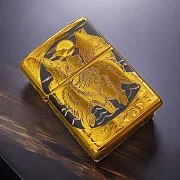 Ручная работа: Зажигалка Zippo оригинал "Волки" — фотография 1