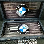 Нарды под стеклом «BMW» — оригинальный подарок — фотография 3
