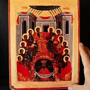 Икона деревянная "Сошествие Святого Духа" — необычный подарок — фотография 1