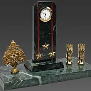 Подарочные часы «Погон» с гербом МЧС и подставками — фотография 2