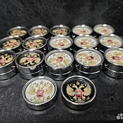 Комплект стальных фишек для нард «Герб России» — оригинальный подарок — фотография 4