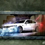 Подарочные нарды под стеклом «BMW против Mercedes» — фотография 3